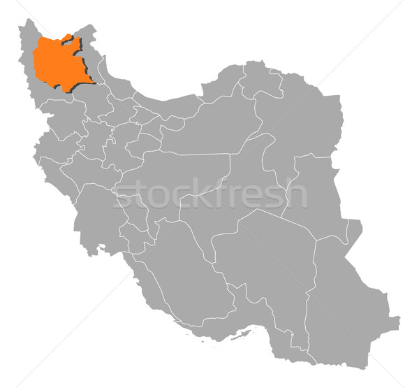 Map of Iran, East Azerbaijan highlighted Stock photo © Schwabenblitz