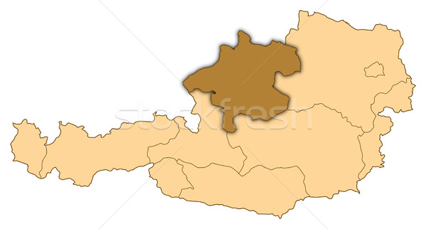 Map of Austria, Upper Austria highlighted Stock photo © Schwabenblitz