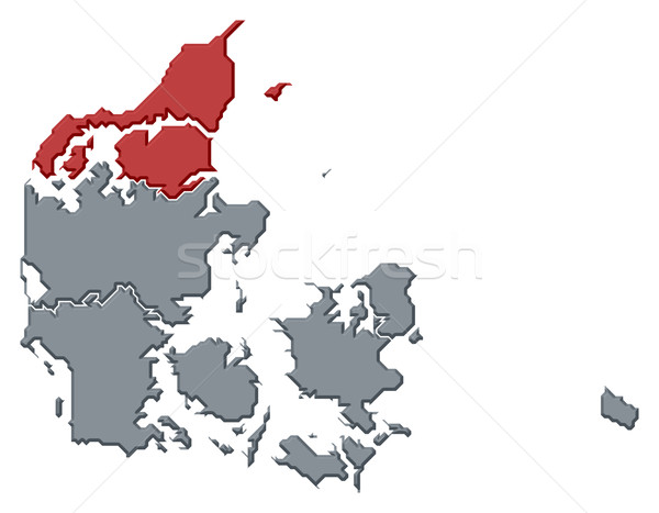 Map of Danmark, North Denmark highlighted Stock photo © Schwabenblitz