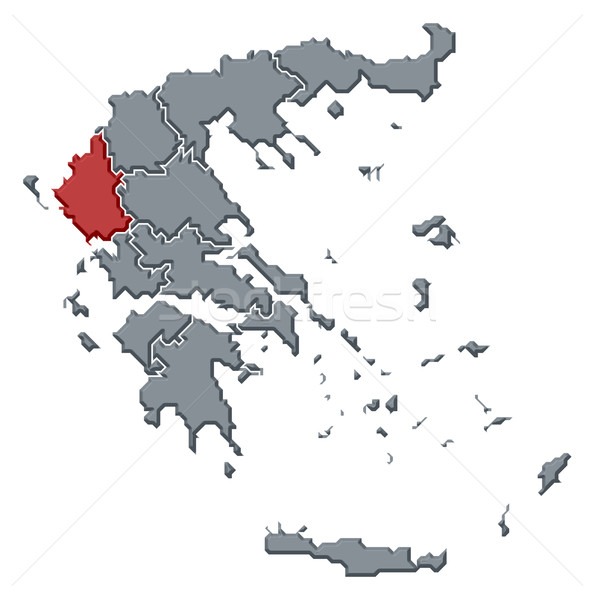 Map of Greece, Epirus highlighted Stock photo © Schwabenblitz