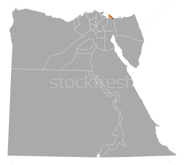 Map of Egypt, Port Said highlighted Stock photo © Schwabenblitz