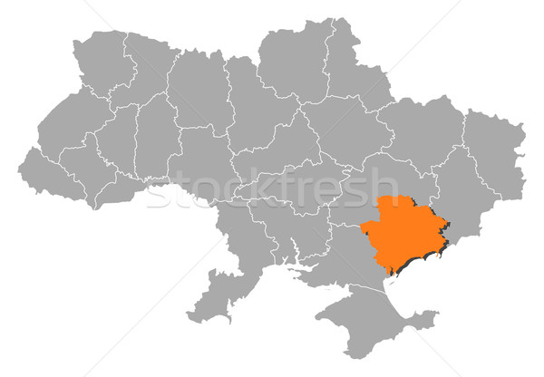Map of Ukraine, Zaporizhia highlighted Stock photo © Schwabenblitz