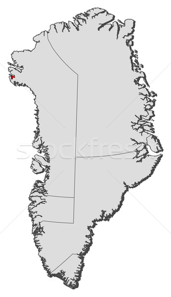 Map of Greenland, Thule Air Base highlighted Stock photo © Schwabenblitz