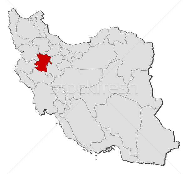 Map of Iran, Hamedan highlighted Stock photo © Schwabenblitz