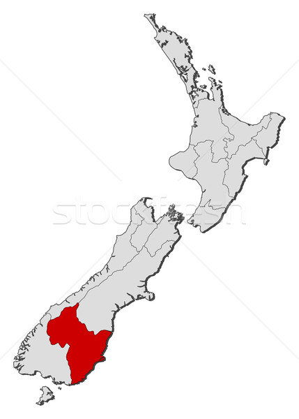 Kaart New Zealand politiek verscheidene regio wereldbol Stockfoto © Schwabenblitz