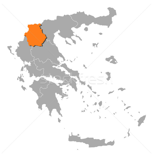 Map of Greece, West Macedonia highlighted Stock photo © Schwabenblitz