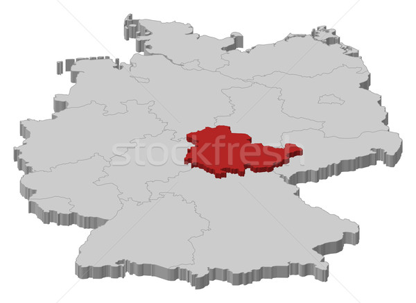 Map of Germany, Thuringia highlighted Stock photo © Schwabenblitz