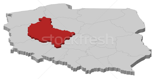 Map of Poland, Greater Poland highlighted Stock photo © Schwabenblitz