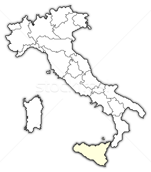 карта Италия политический несколько Сицилия Сток-фото © Schwabenblitz