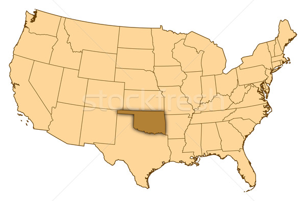 Map of United States, Oklahoma highlighted Stock photo © Schwabenblitz