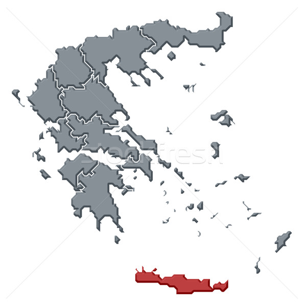 Map of Greece, Crete highlighted Stock photo © Schwabenblitz