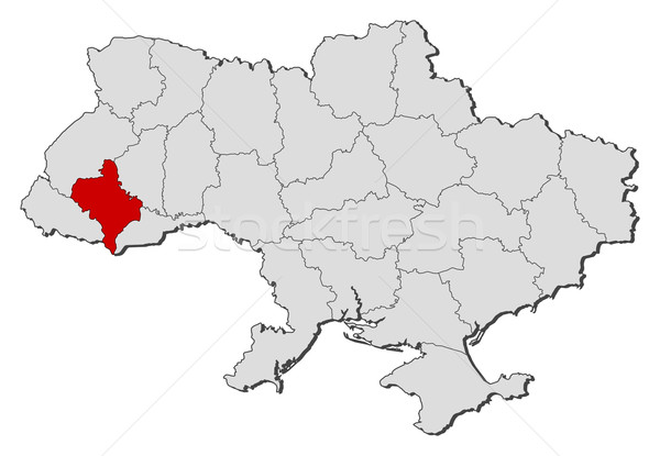 Map of Ukraine, Ivano-Frankivsk highlighted Stock photo © Schwabenblitz