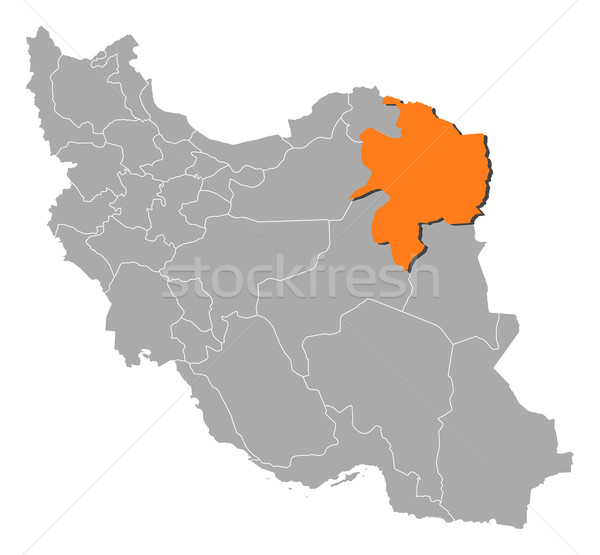 Map of Iran, Razavi Khorasan highlighted Stock photo © Schwabenblitz