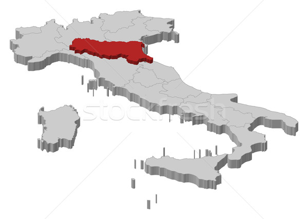 Map of Italy, Emilia-Romagna highlighted Stock photo © Schwabenblitz