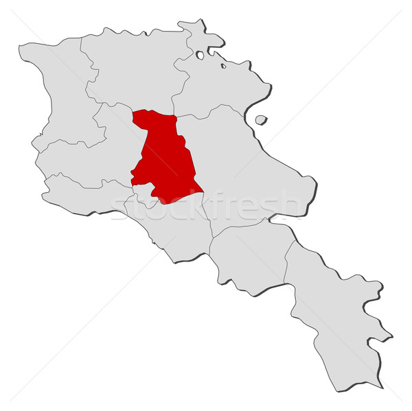 Map of Armenia, Kotayk highlighted Stock photo © Schwabenblitz