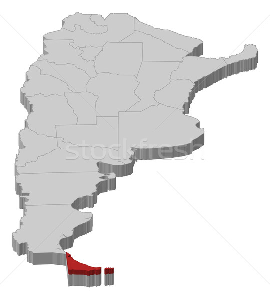 Map of Argentina, Tierra del Fuego highlighted Stock photo © Schwabenblitz