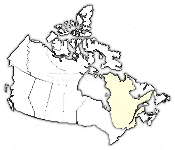 Сток-фото: карта · Канада · Квебек · политический · несколько · аннотация