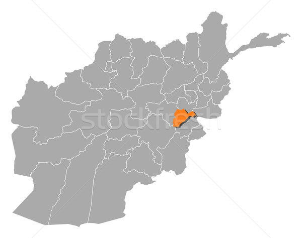 Stock photo: Map of Afghanistan, Logar highlighted