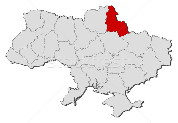 Map of Ukraine, Sumy highlighted Stock photo © Schwabenblitz