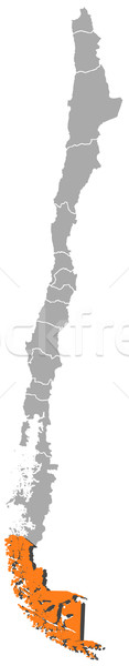 Map of Chile, Magellan and Chilean Antarctica highlighted Stock photo © Schwabenblitz