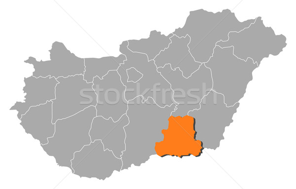 Map of Hungary, Csongr Stock photo © Schwabenblitz