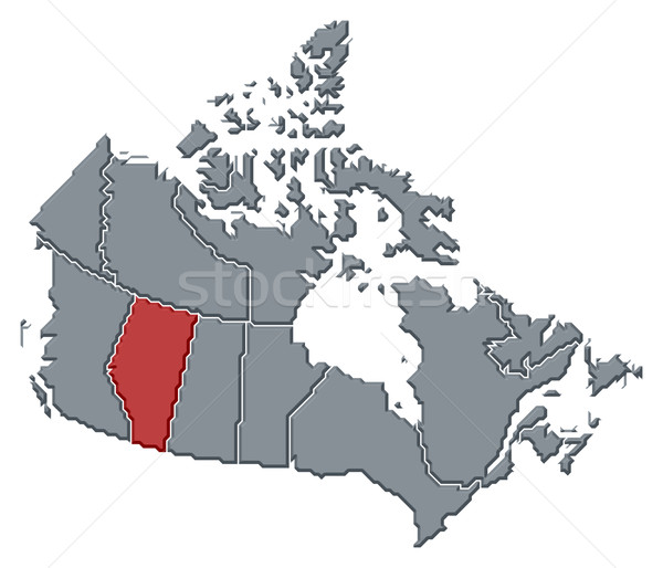 Stock photo: Map of Canada, Alberta highlighted