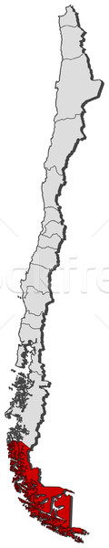 Map of Chile, Magellan and Chilean Antarctica highlighted Stock photo © Schwabenblitz