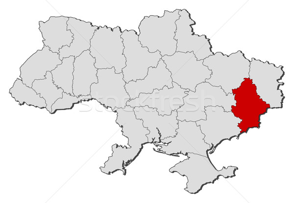 Map of Ukraine, Donetsk highlighted Stock photo © Schwabenblitz