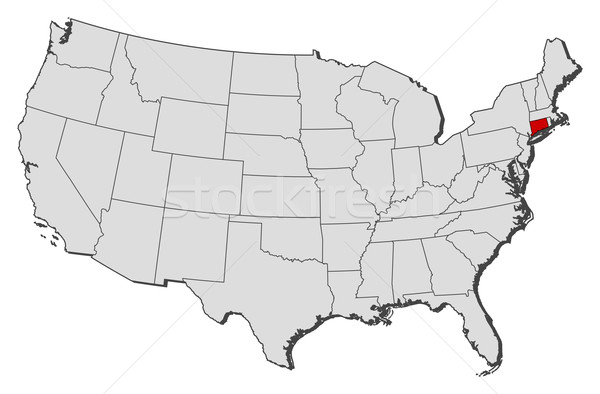 Map of the United States, Connecticut highlighted Stock photo © Schwabenblitz