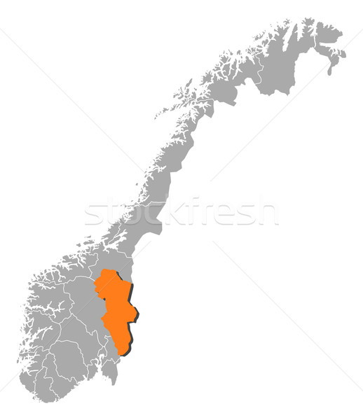 Map of Norway, Hedmark highlighted Stock photo © Schwabenblitz