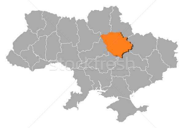 Map of Ukraine, Poltava highlighted Stock photo © Schwabenblitz