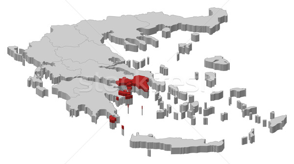 Map of Greece, Attica highlighted Stock photo © Schwabenblitz