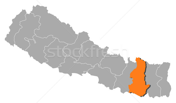 Map of Nepal, Sagarmatha highlighted Stock photo © Schwabenblitz