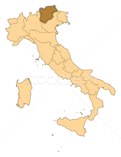 Map of Italy, Trentino-Alto Adige/S Stock photo © Schwabenblitz