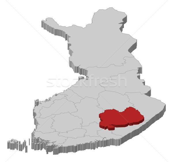 Map of Finland, Southern Savonia highlighted Stock photo © Schwabenblitz