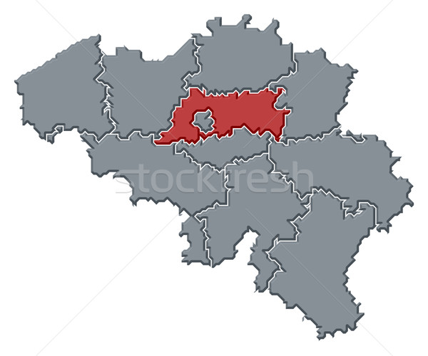 Map of Belgium, Flemish Brabant highlighted Stock photo © Schwabenblitz