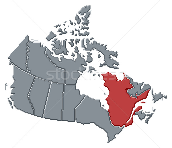 Stock photo: Map of Canada, Quebec highlighted