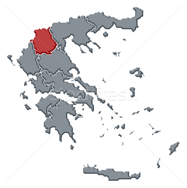 Hartă Grecia vest Macedonia politic Imagine de stoc © Schwabenblitz