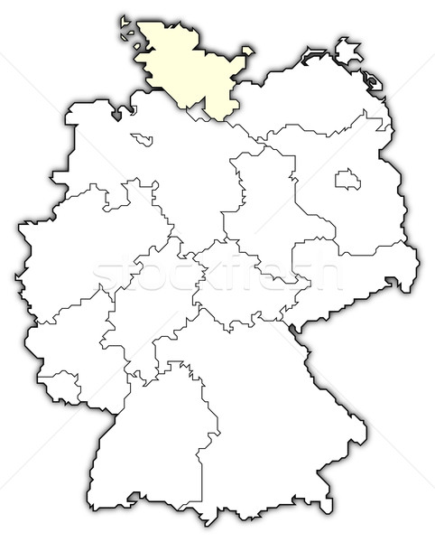 Map of Germany, Schleswig-Holstein highlighted Stock photo © Schwabenblitz
