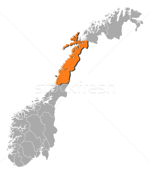 Map of Norway, Nordland highlighted Stock photo © Schwabenblitz