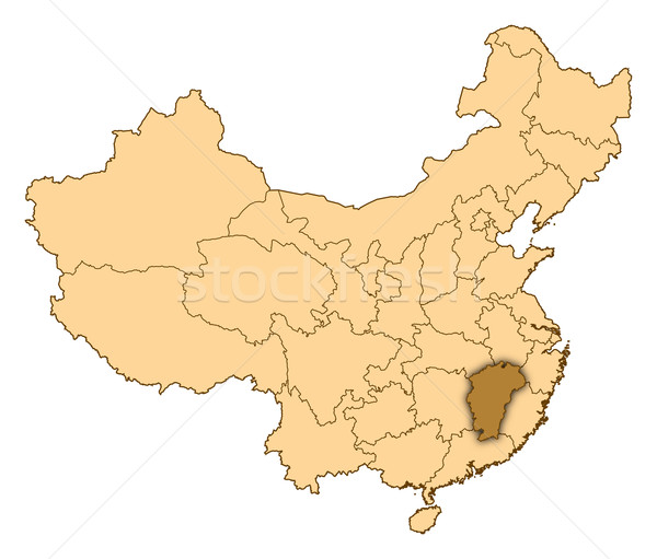 Stock photo: Map of China, Jiangxi highlighted