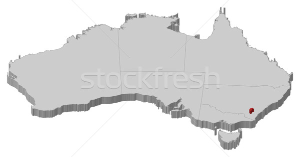 Map of Australia, Capital Territory highlighted Stock photo © Schwabenblitz