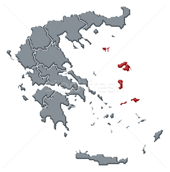 Map of Greece, North Aegean highlighted Stock photo © Schwabenblitz