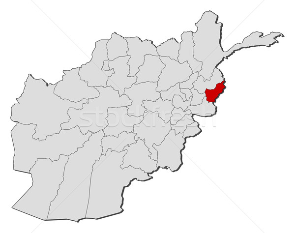 Map of Afghanistan, Kunar highlighted Stock photo © Schwabenblitz