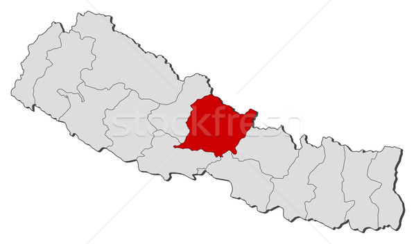 Map of Nepal, Gandaki highlighted Stock photo © Schwabenblitz