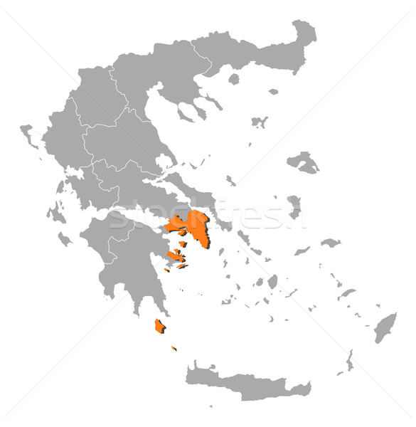 Map of Greece, Attica highlighted Stock photo © Schwabenblitz