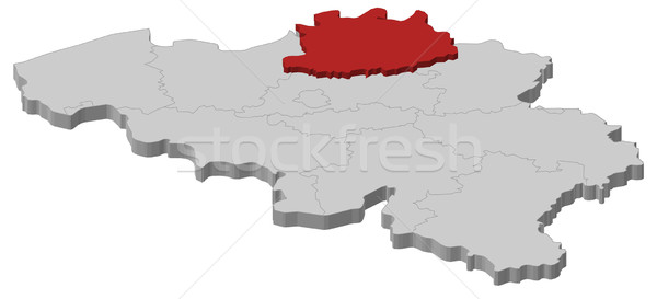 Map of Belgium, Antwerp highlighted Stock photo © Schwabenblitz