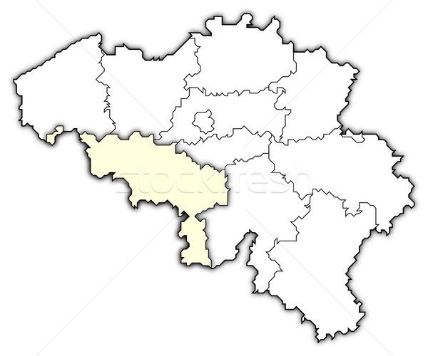 Map of Belgium, Hainaut highlighted Stock photo © Schwabenblitz