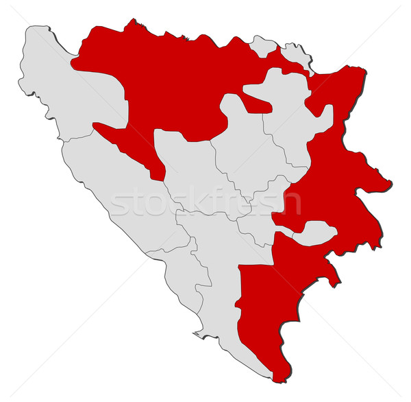 Map of Bosnia and Herzegovina, Republika Srpska highlighted Stock photo © Schwabenblitz