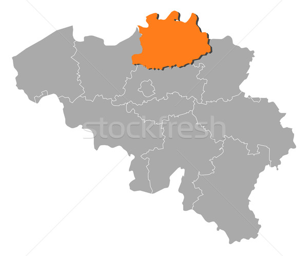 Map of Belgium, Antwerp highlighted Stock photo © Schwabenblitz